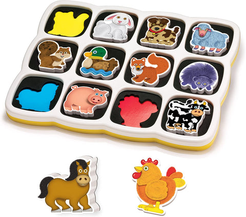 Quercetti - Smart Puzzle Farm - Two-Sided Magnetic Puzzle with 13 Farm Animal Shapes