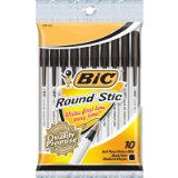 BIC'' ROUND STIC BLK 10 PK.