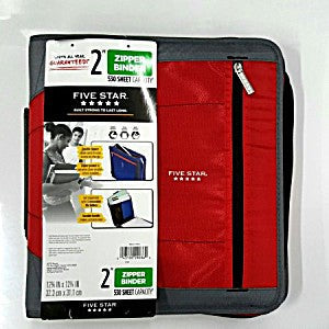 2'' 5 STAR ZIPPER BINDER- W. FILE FOLDERS