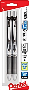 EnerGel RTX Ret . 03mm- Black Ink- 2-Pk