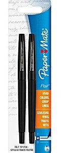 Flair Felt-Tip Med. Black- 2/CD