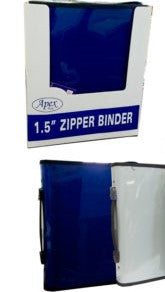 1.5'' ZIPPER BINDER W/ POUCH- ASST COLORS