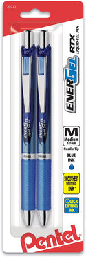 EnerGel RTX Ret. .07mm Needle Tip- Blue Ink- 2 Pk.